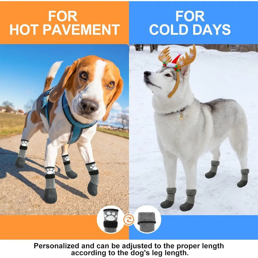 Anti Slip Dog Boots Paw Protectors for Hot Pavement to Prevent Licking Waterproof Dog Shoes for Small Medium Large Senior Dogs