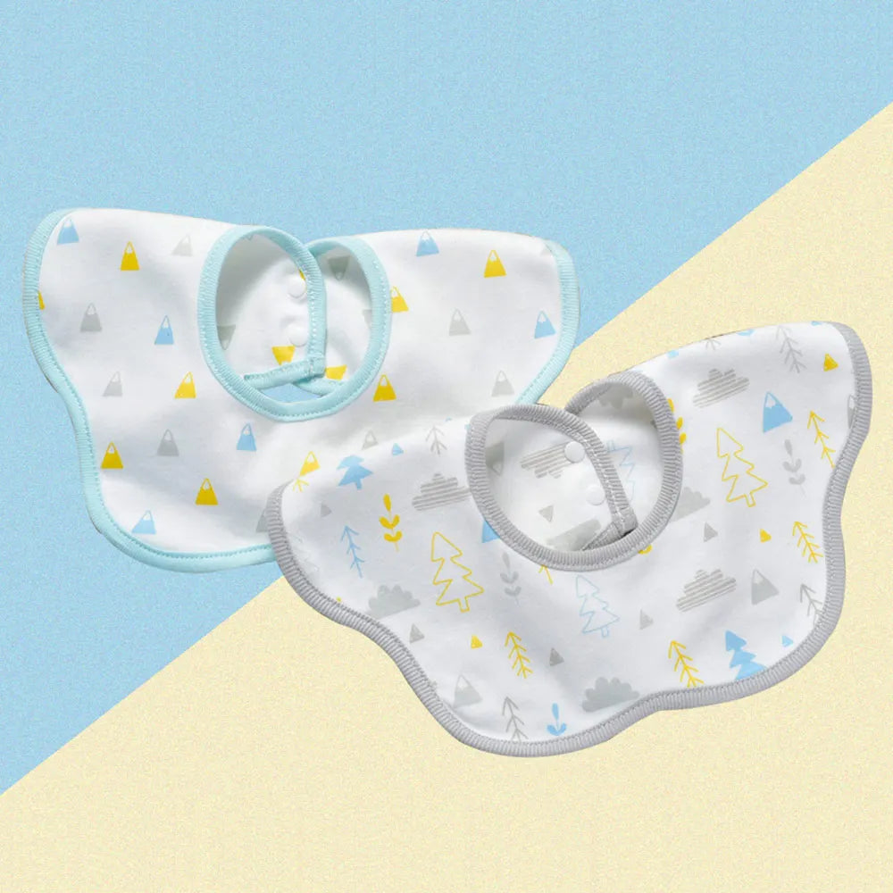 Insular 2pcs Baby Bibs 360 Degree Rotation Muslin Baby Kids Bandana Burp Cloth Soft Newborn Infant Saliva Towel Baby Stuff