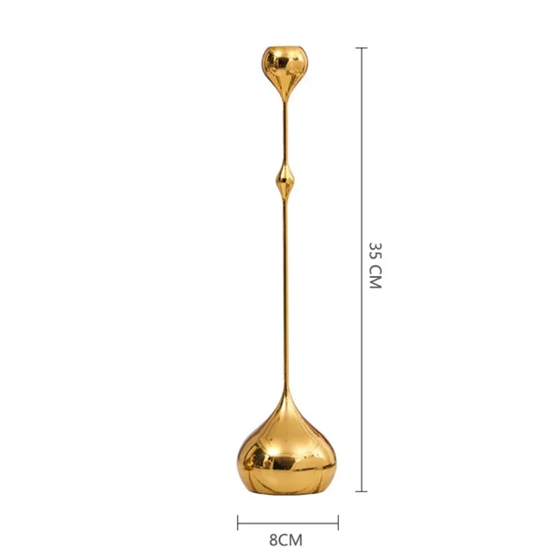 Silver Candle Holder, Metal Candlestick Romantic Art Table Decoration For Home Dining , Wedding Photography Props