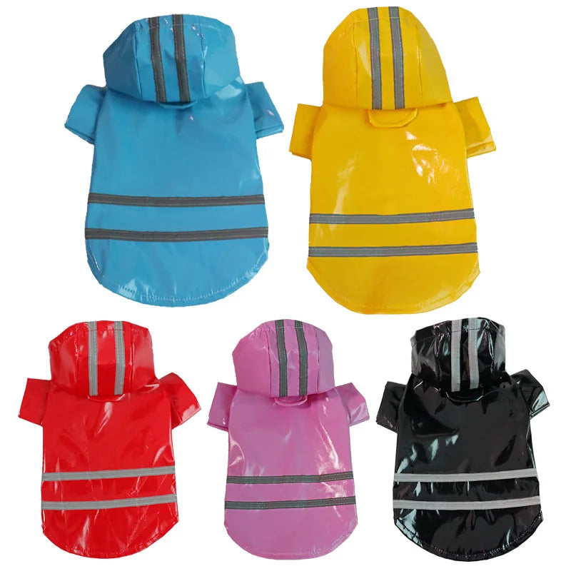 Summer Outdoor Puppy Pet Rain Coat S-XL Hoody Waterproof Jackets PU Raincoat for Dogs Cats Apparel Clothes Wholesale