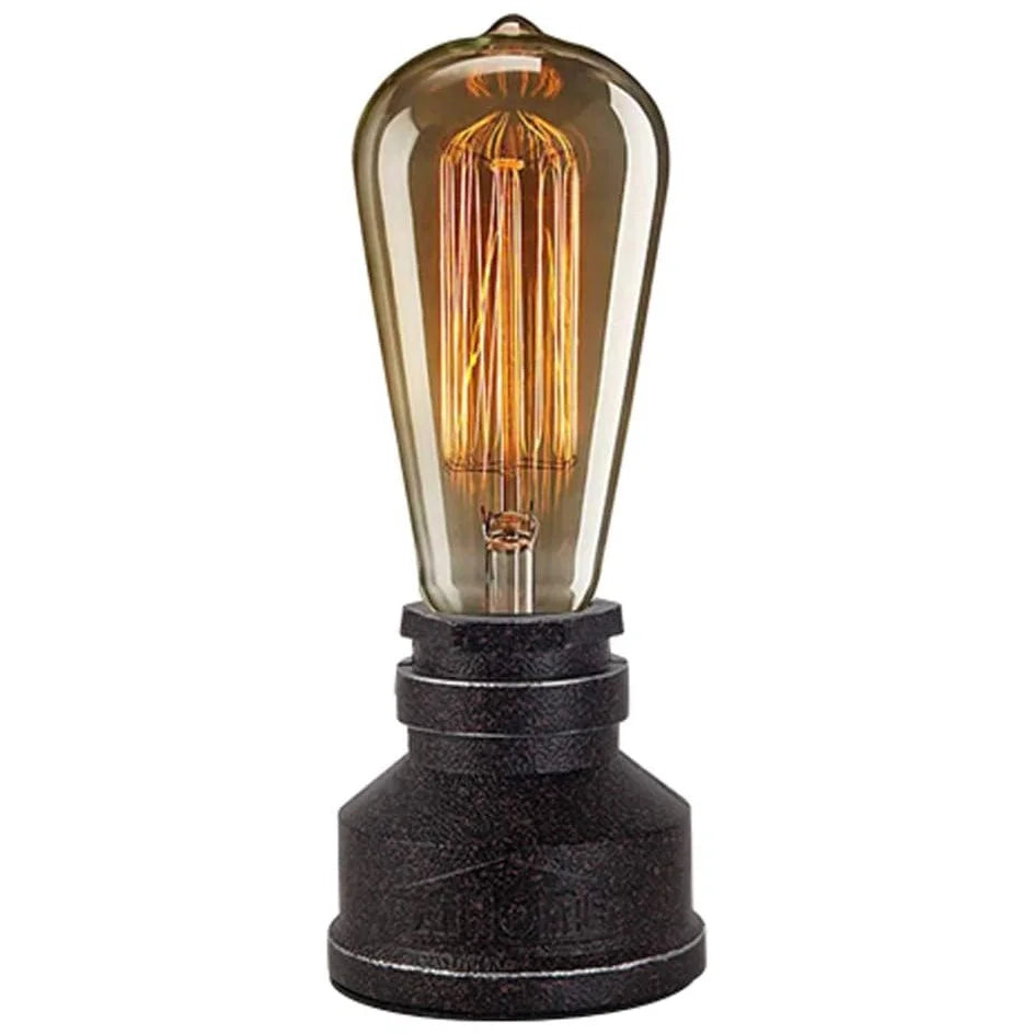 Vintage American Village Style Desk Light Table Lamp Iron Steel Water Pipe Rustic Loft Industrial Retro Base E26 Holder