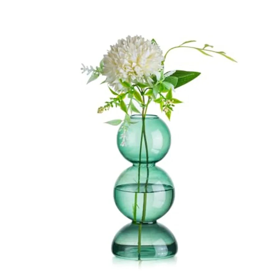 Glassseam Glass Vases for Flowers, Bud Vases for Decor, Cute Small Vase, Modern Aesthetic Vase, Unique Round Flower Vase, Decor