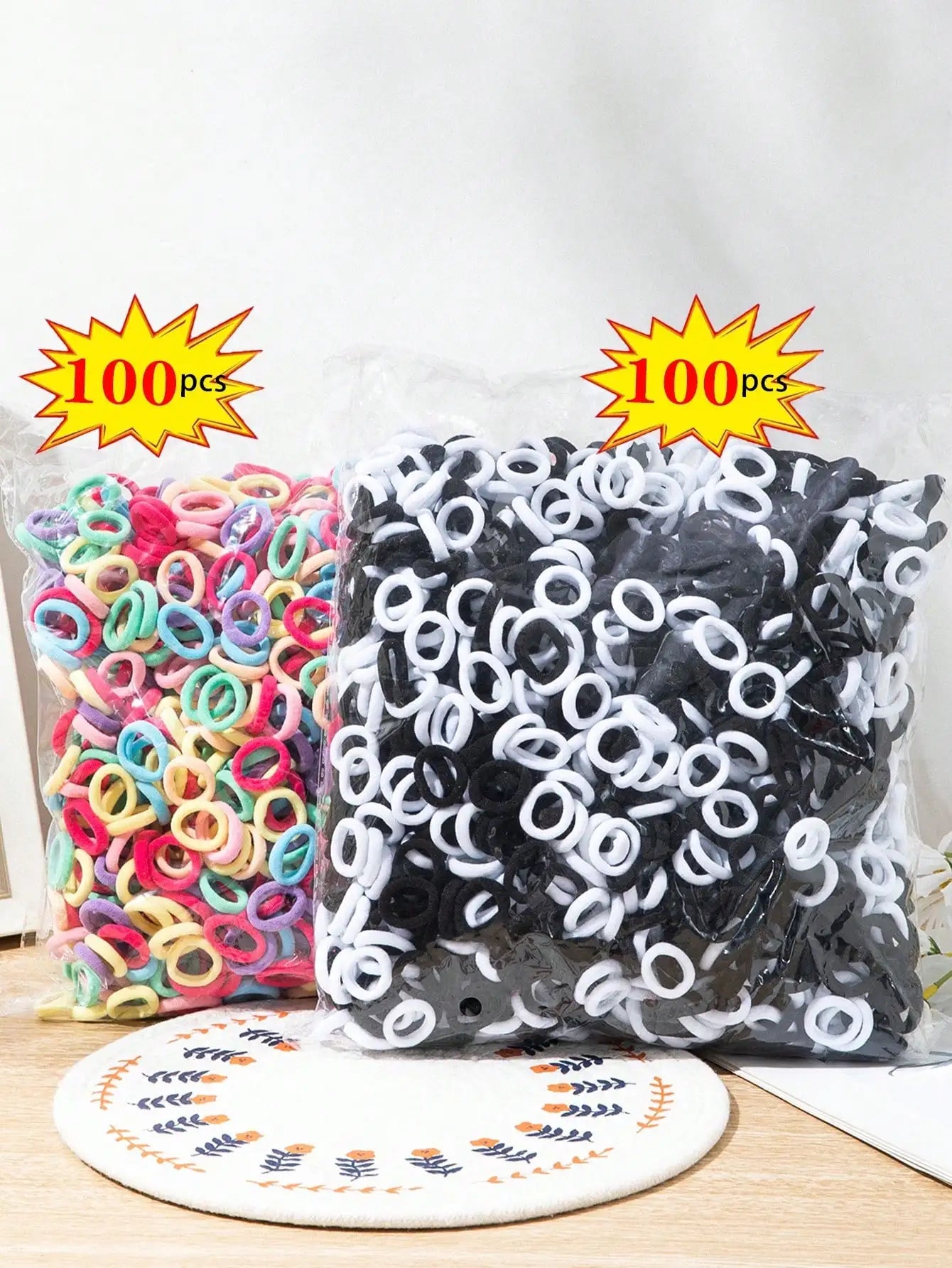 100Pcs Girls Elastic Hair Ties Colorful Nylon Small Hair Tie For Teen Ponytail Holder Scrunchie Teen Hair Accessories