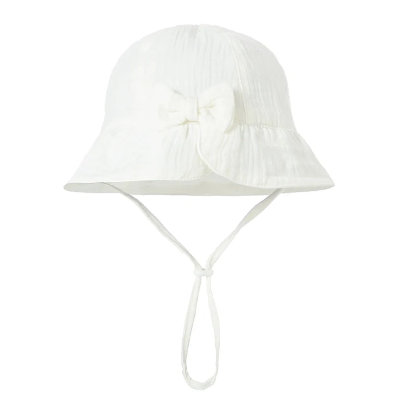 Baby Hats Girls Bowknot Panama Summer Kids Sun Hat Infant Beach Fisherman's Hat Children Breathable Cotton Outdoor Bucket Cap