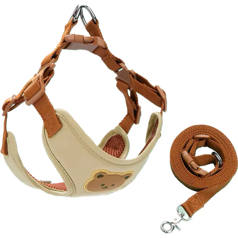 Dog Harness Leash Set Small Medium Dog Cat Vest Puppy Chest Strap French Bulldog Chihuahua Harness Breathable Vest Pet Supplies