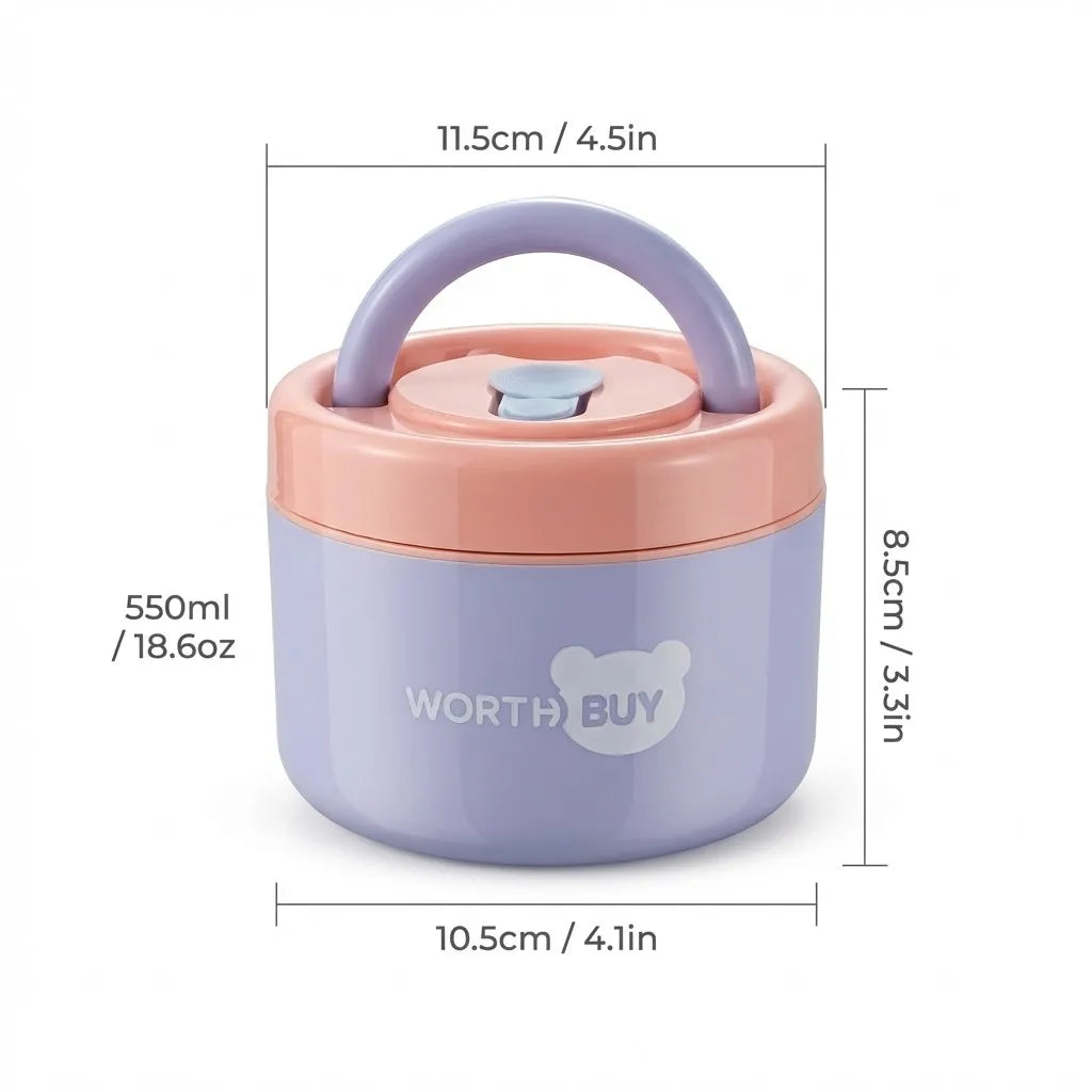 304 Stainless Steel Insulated Lunch Box With Handle Portable  Leak-proof Double Layer Bento Box For Kids Students Microwave Safe