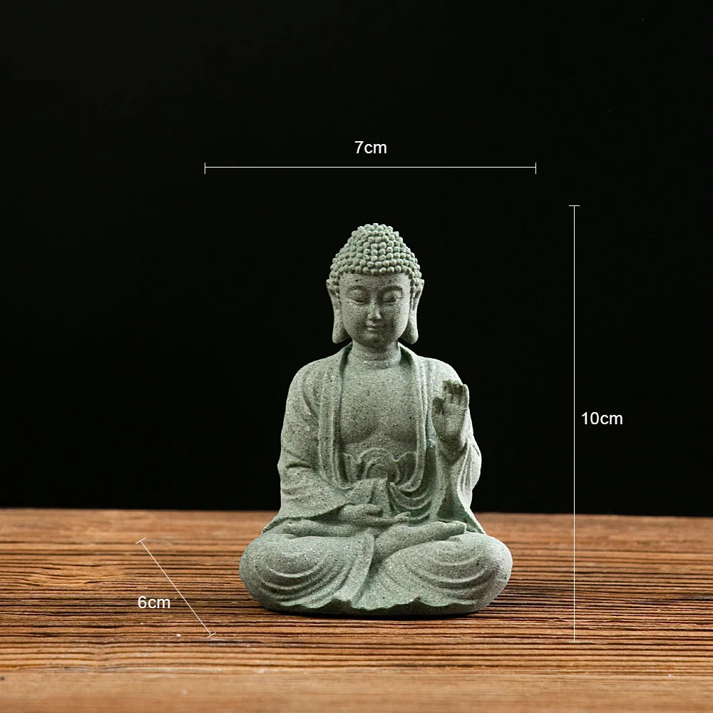 Buddha Statue Fish Tank Decoration Mini Buddhism Figurine Desk Topper Tablescape Decor Home Zen Statue