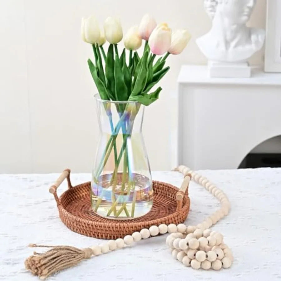 8 inch Glass Flower Vases for Centerpiece Table Home Indoor Desk Decor, Inch Modern Boho Style Vase for Wedding Housewarming Gi