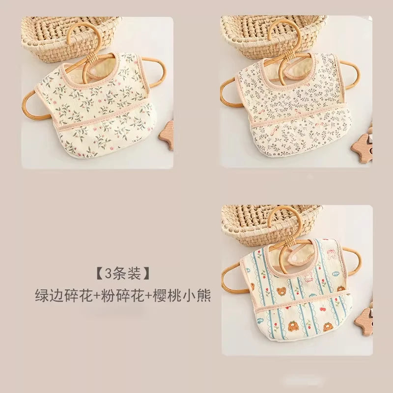 3 Pieces of Baby Bibs, Waterproof Bibs for Toddlers, Cartoon Patterns, Children's Feeding Bibs
