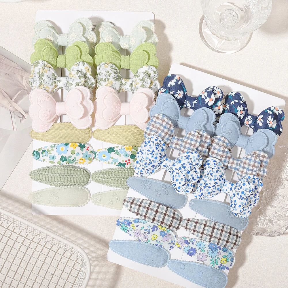 16pcs Girl Bow Hair Clips Cute Candy Color New Year New Style BB Clips Bowknot Kid Hairpins Barrettes Baby Hair Accessories Gift