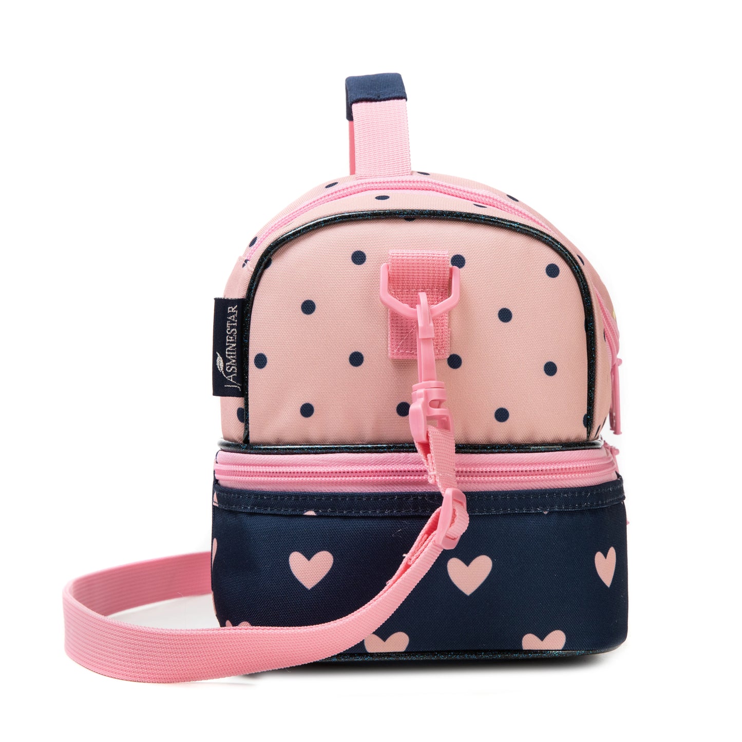 Girls Cute Unicorn Kitten Print Double Deck Lunch Bag Portable Handheld Insulated Food Bag Leakproof Washable Snack Container Bag