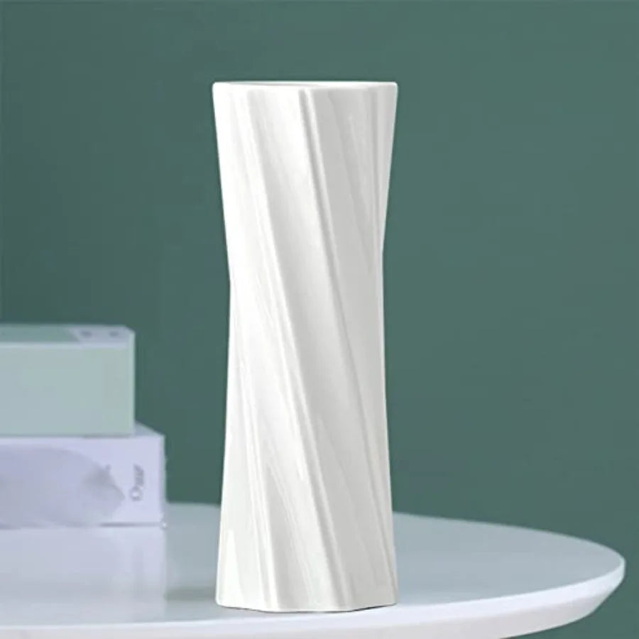 Ceramic Vase, 8" H, Artistic Flower Vase Classic Style for Fireplace Bedroom Kitchen Living Room Centerpieces Office Desk