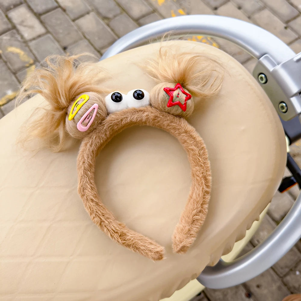 Plush Ugly Doll Hairband Women Creative Funny Headband Cute Wash Face Hoop Winter Hair Accessories Soft Fluffy Comfortable Hair Band For Daily Makeup Skincare And Cold Weather Stylish Novelty Hair Accessory hair bands for wom