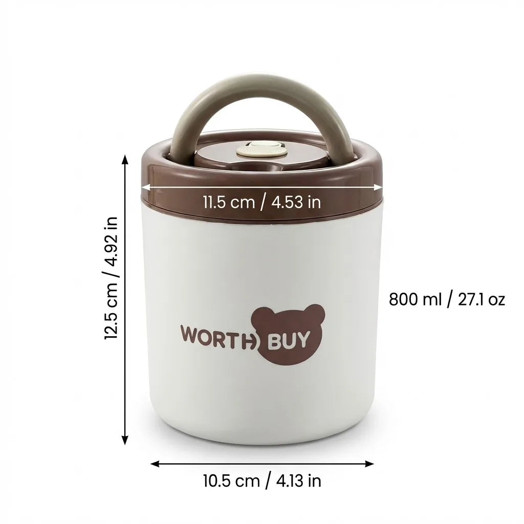 304 Stainless Steel Insulated Lunch Box With Handle Portable  Leak-proof Double Layer Bento Box For Kids Students Microwave Safe