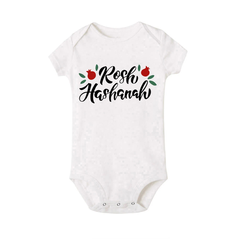 Shana Tova Print Baby Bodysuit Rosh Hashanah Newborn Clothes Jewish New Year Party Toddler Jumpsuit Outfit Infant Holiday Romper