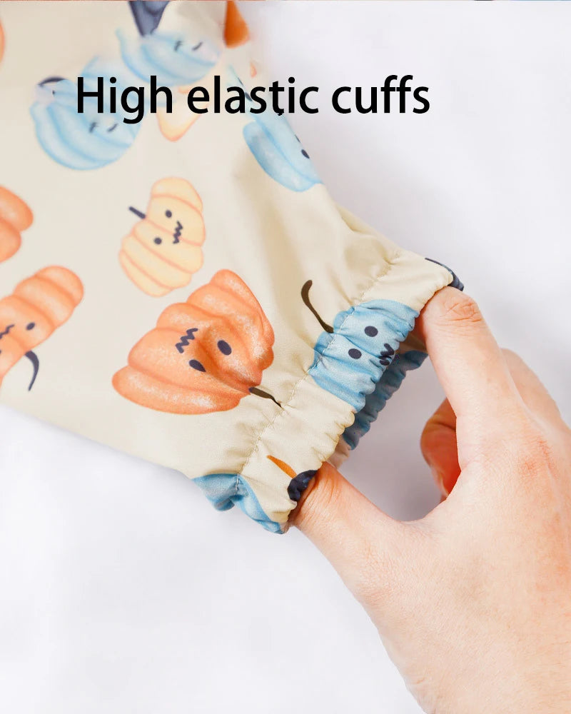 Danish children's long sleeved reverse dressing baby eating clothes bib super soft waterproof baby eating bag anti dirty feeding