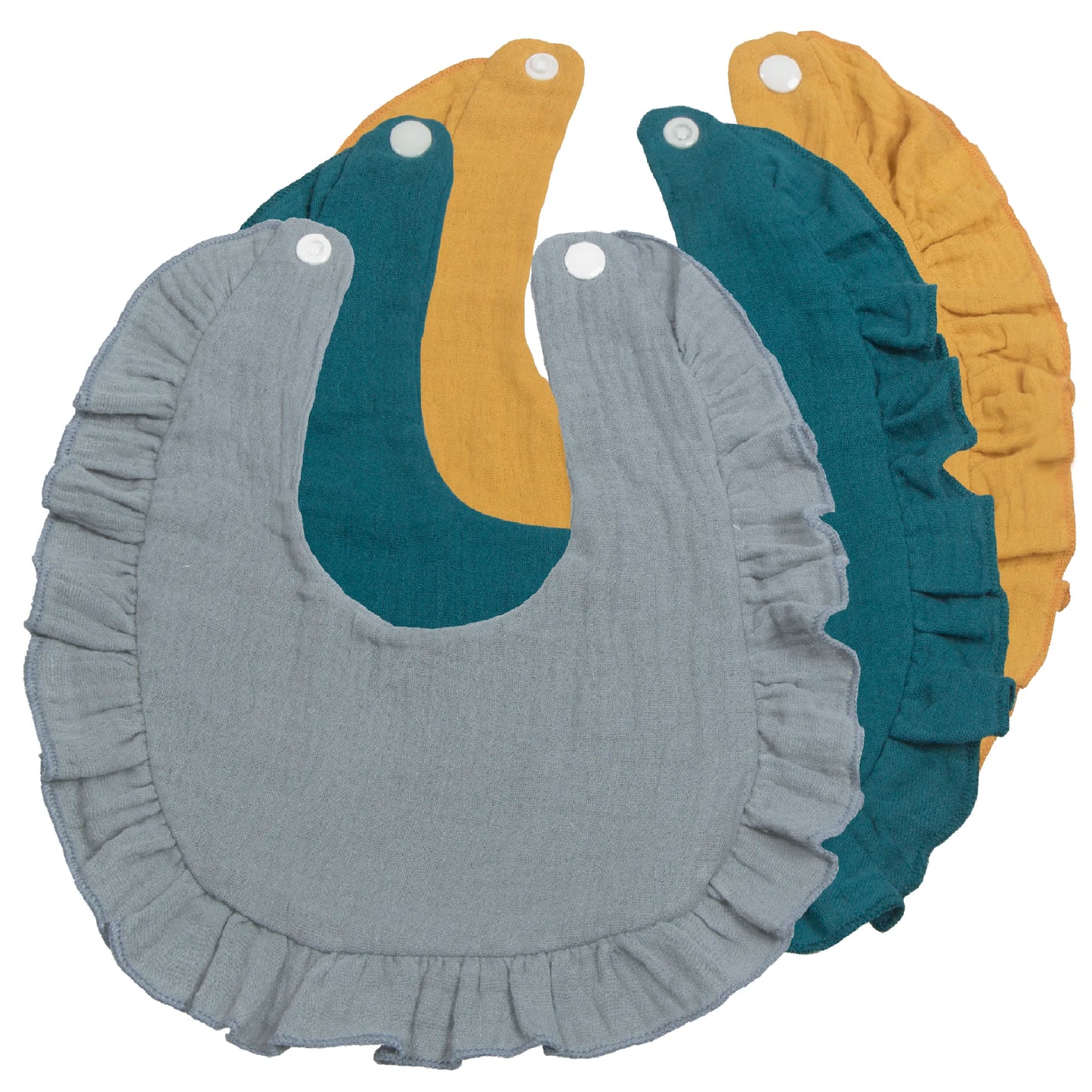Soft & Absorbent 3-Pack Unisex Muslin Cotton Baby Bibs: Snap Closure, Perfect for Teething & Drooling