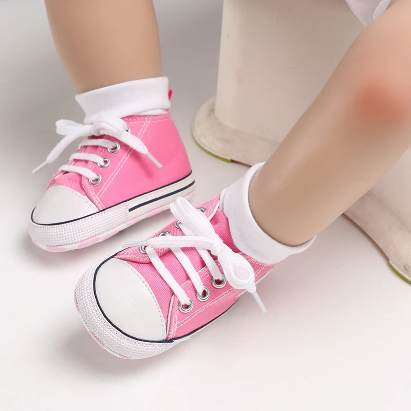 Infant Toddler Anti-slip Baby Shoes Baby Canvas Classic Sneakers Newborn Star Sports Shoes Baby Boys Girls First Walkers Shoes