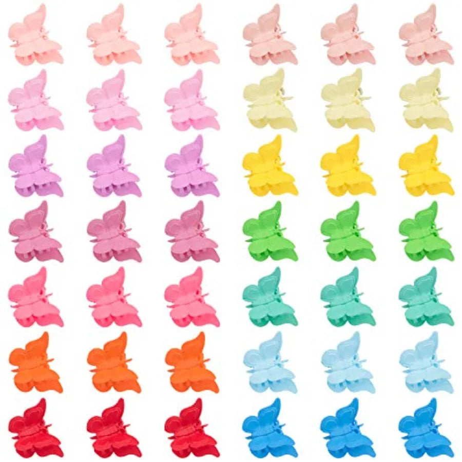 Matte Mini Butterfly Clips, Colorful Mini Hair Claw Clip for Girls and Women, 90s Y2K Cute Hair Styling Accessories, More than
