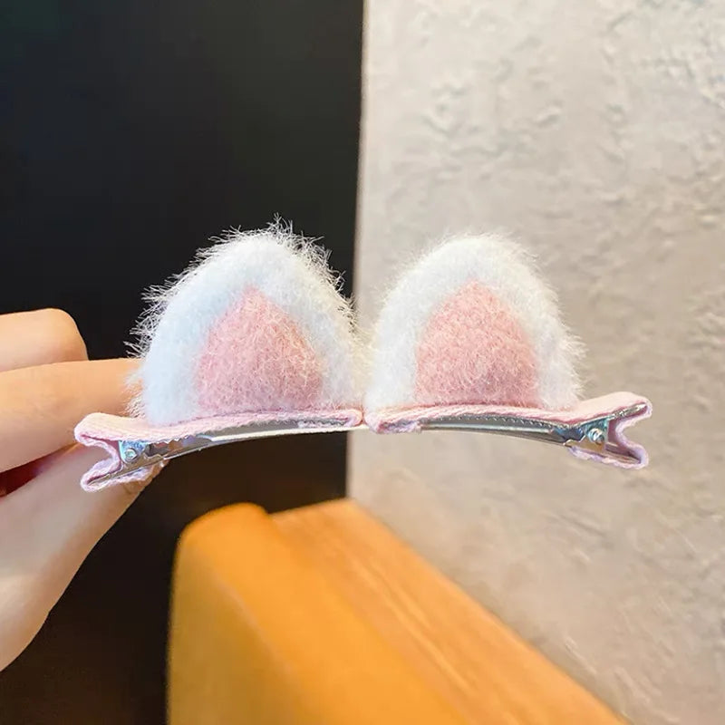 Cute Cartoon Plush Cat Ears Steamed Cat Ear Shaped Bread Stereo Hair Clips For Little Girls Korea Style Soft Comfortable Hair Accessories Perfect For Daily Wear Party And Photo Shoots
