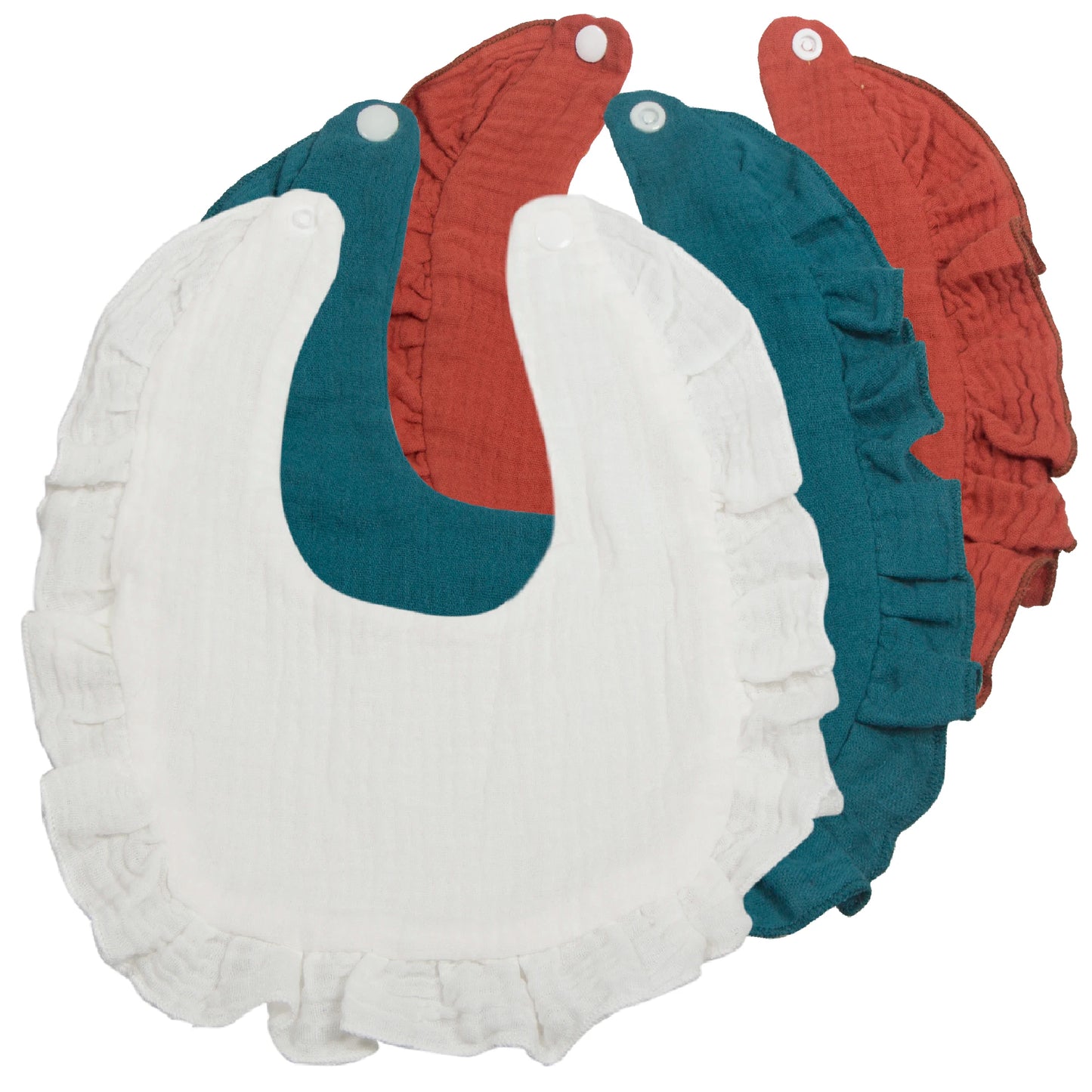 Soft & Absorbent 3-Pack Unisex Muslin Cotton Baby Bibs: Snap Closure, Perfect for Teething & Drooling