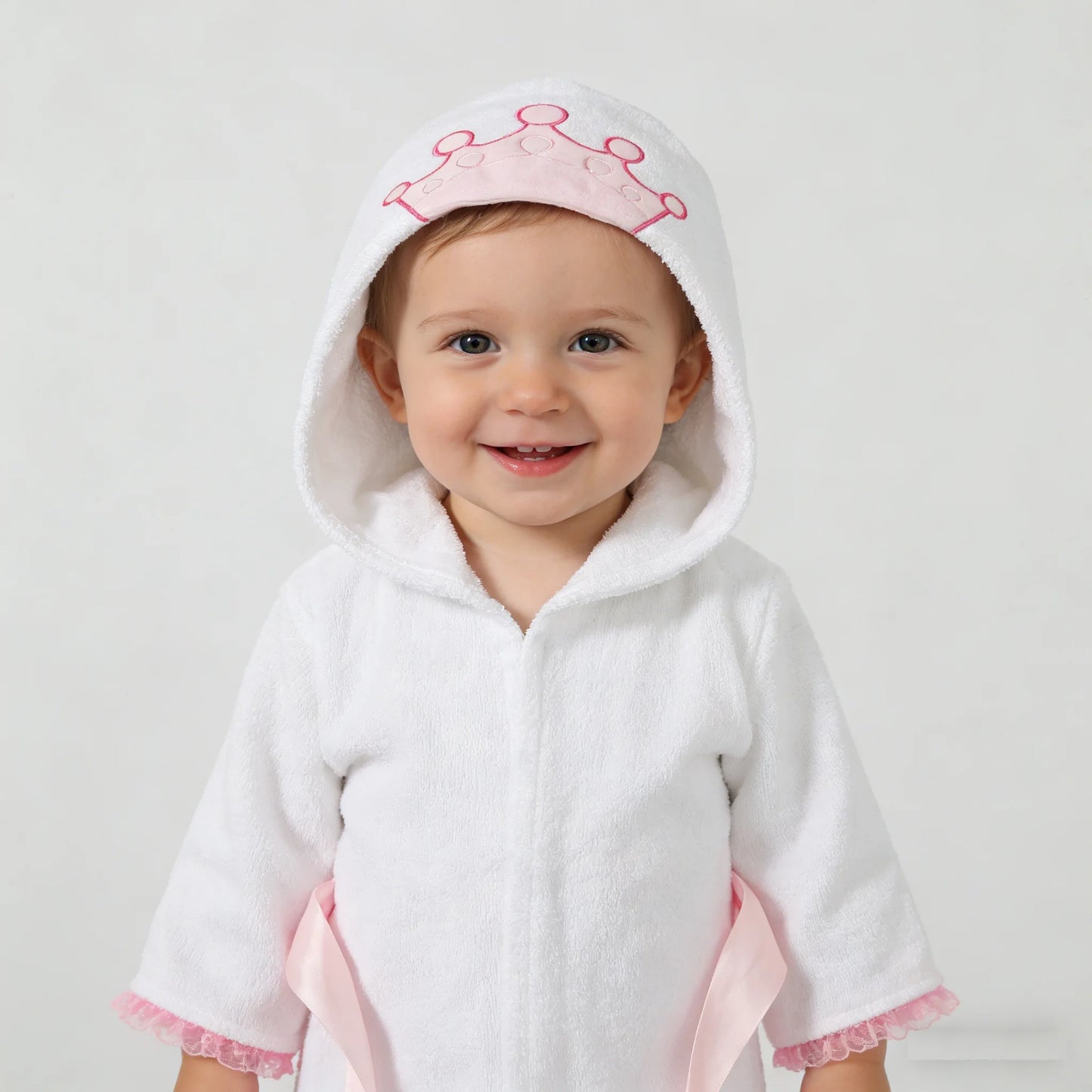 Girl Bathrobe Wash Waddle Princess Crown Hooded Towel Terry Newborn Blankets Bath Robes 0-5Years Ultra Absorbent