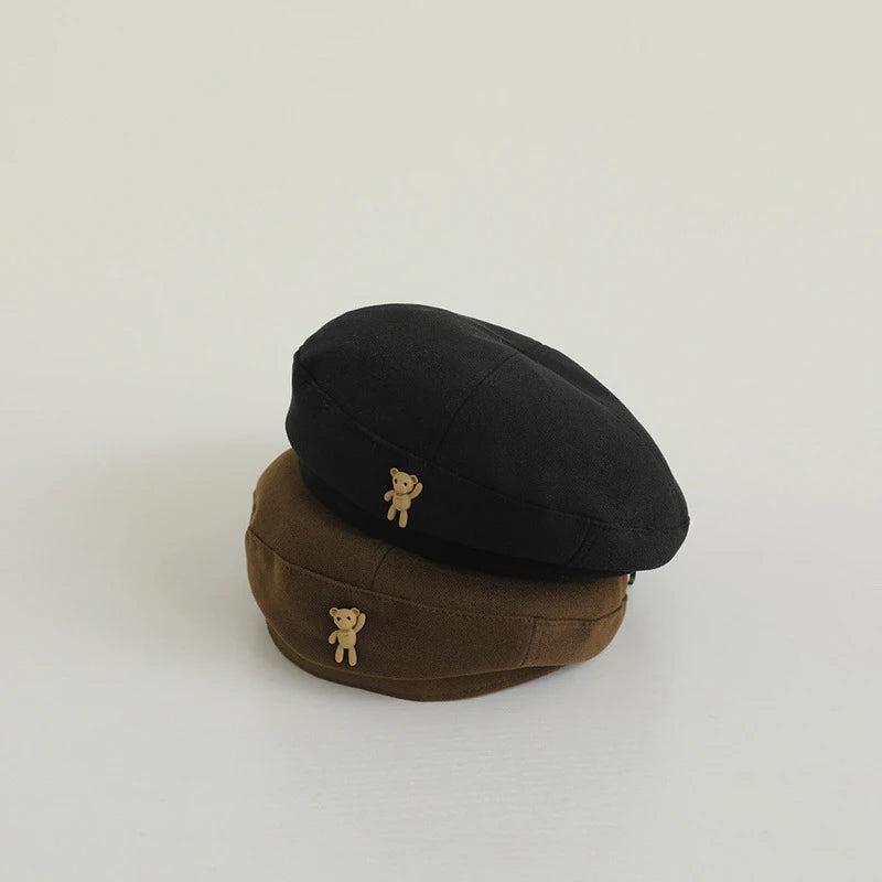 Kids Beret Hats Fashion Retro Boy Girl Autumn Winter Warm Caps Beanies Korean Children Artist Painter Caps 4-10Y