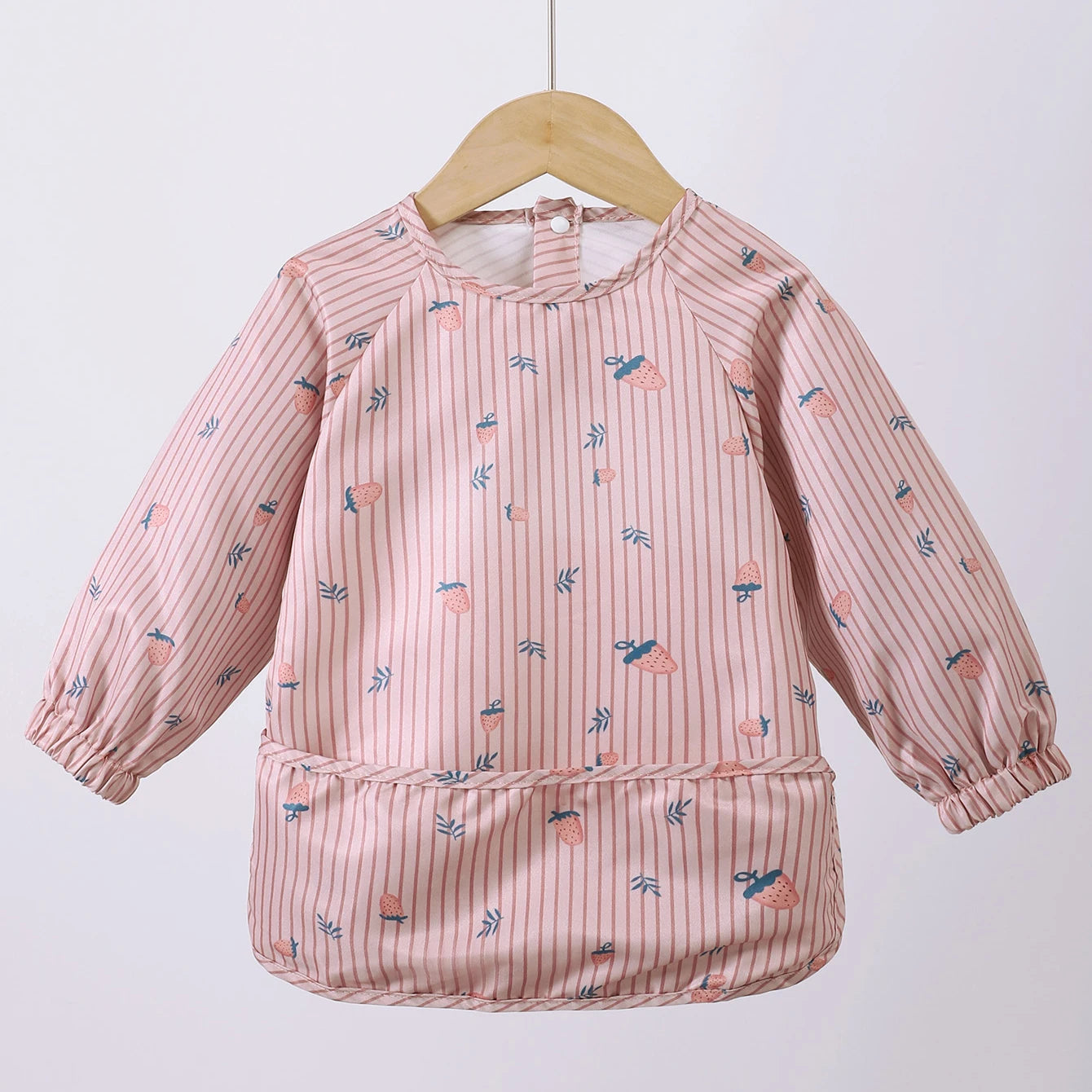 Danish children's long sleeved reverse dressing baby eating clothes bib super soft waterproof baby eating bag anti dirty feeding