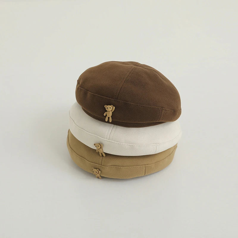 Kids Beret Hats Fashion Retro Boy Girl Autumn Winter Warm Caps Beanies Korean Children Artist Painter Caps 4-10Y