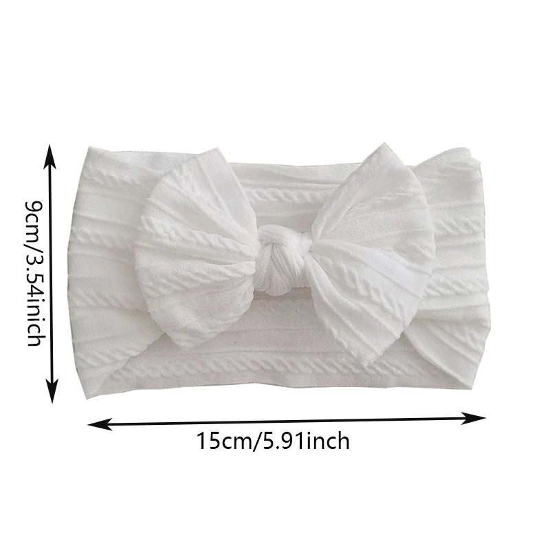 1/3Pcs Solid Color Baby Headband Bow Children Hair Band Elastic Nylon Newborn Soft Turban Headwrap Kid Hair Accessories