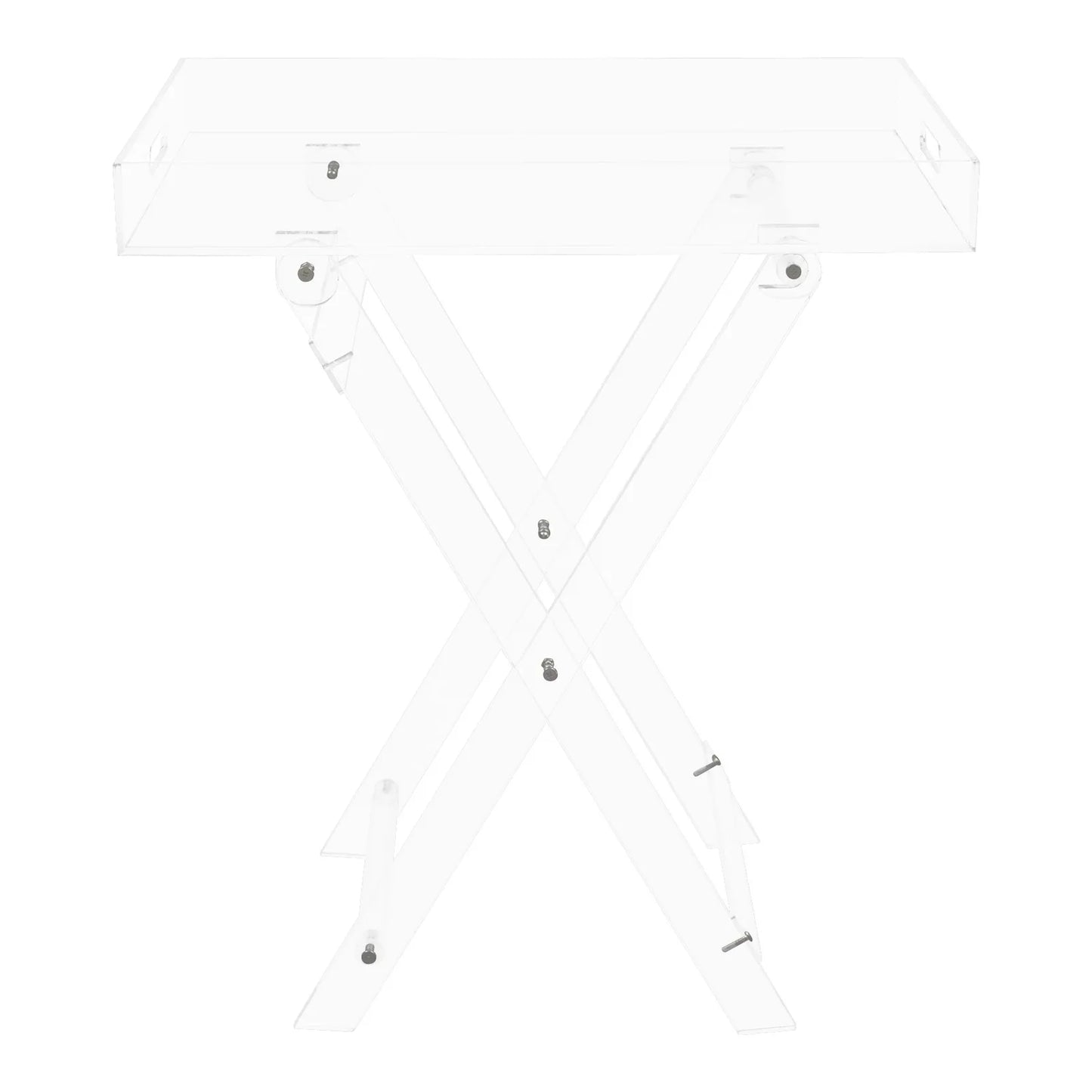 Acrylic Folding Tray Table, Clear Small Folding Tray, Space Saving Side Table for Living Room Bedroom Kitchen, Coffee TV Desk