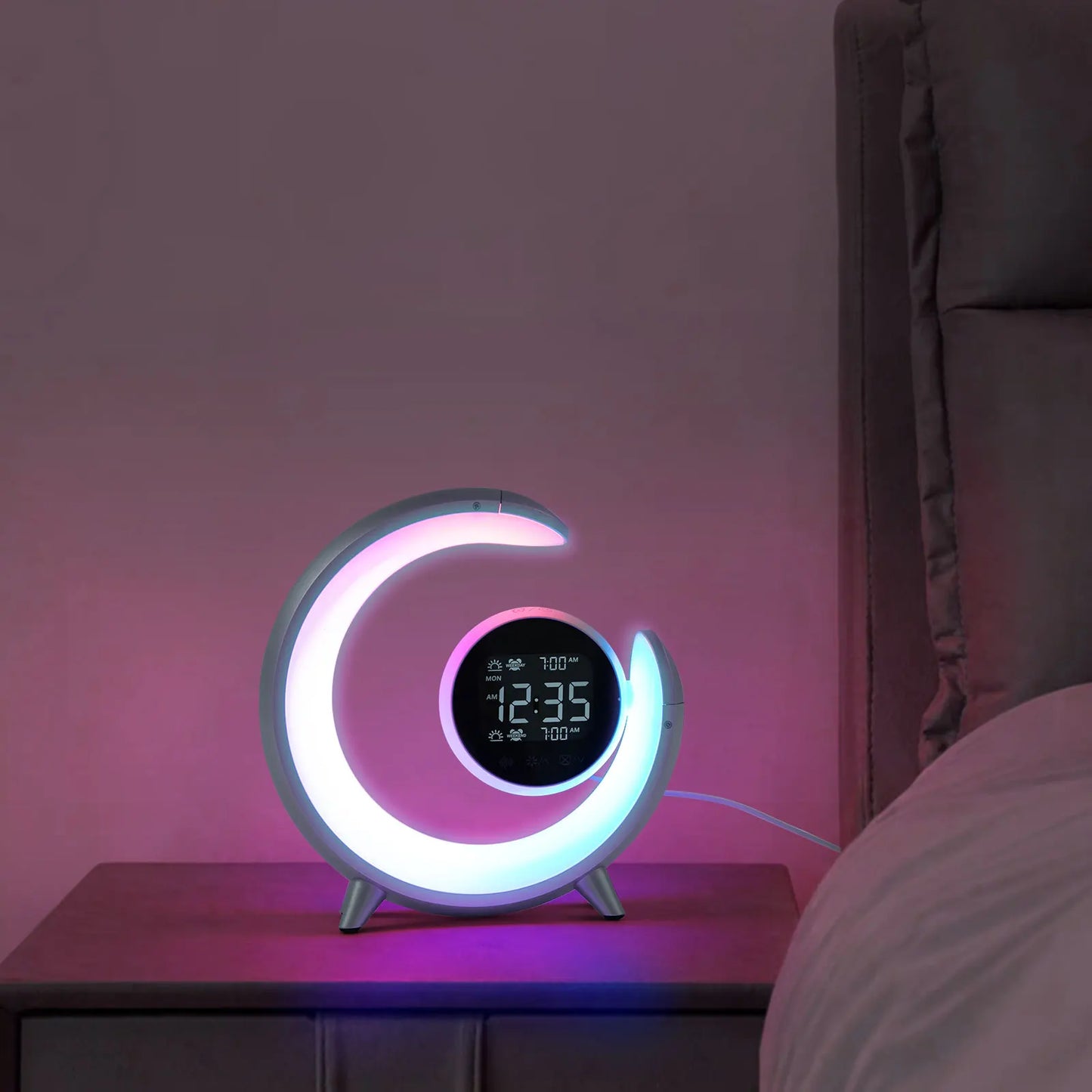 Intelligent Table Lamp 22*6.5*22.5cm Home Office Study Bedside Night Light 360° Immersive Sound for Bedrooms/Lounges/Game Rooms