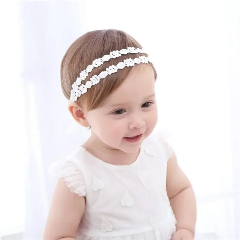 New Vintage Girls Pearl Headband Vintage Baptism Headband Rhinestone Baby Headwear baby hair accessory First Birthday Costume