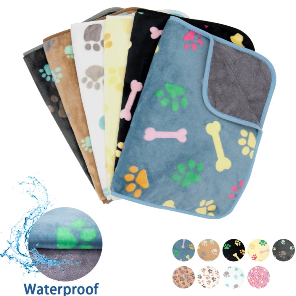 Waterproof Dog Blanket Thickened Pet Blanket Warm Breathable Dog Mat Machine Washable Pet Sheet Cat Sofa Cushion Dog Accessories