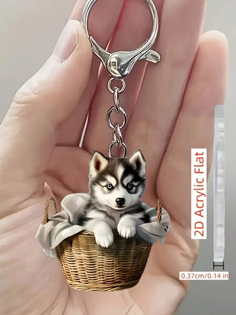 Acrylic Dachshund Keychain Charm For Bags Backpacks Cars Home Decor Pet Lover Gift