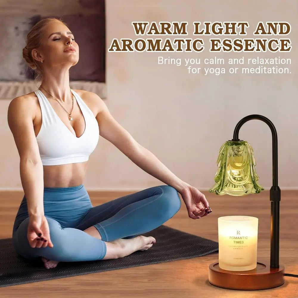 Candle Warmer Lamp with Timer, Adjustable Green Lamp Warmer or Jar Candles, Unique Women Gifts or Birthday, Dimmable Candle Heat