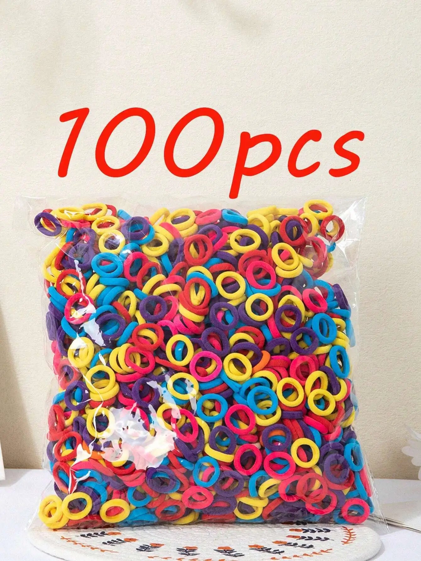 100Pcs Girls Elastic Hair Ties Colorful Nylon Small Hair Tie For Teen Ponytail Holder Scrunchie Teen Hair Accessories