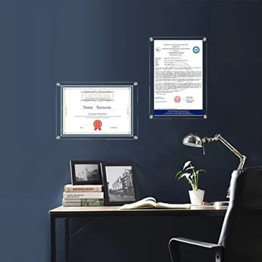 11x14 Acrylic Wall Mount Floating Picture FrameCollage Photo Frames for Display Degree Certificate Clear Hanging Pictures Frame