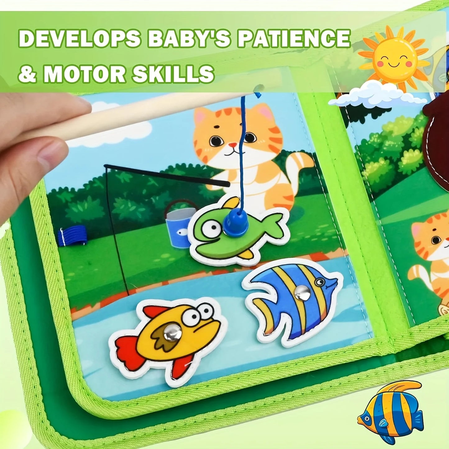 Children's baby early education intelligence learning baby toys felt learning board, busy board, busy book, cloth book, including life skills, alphabet, numbers, shapes colors, animals, weather, toddler travel toys, birthday