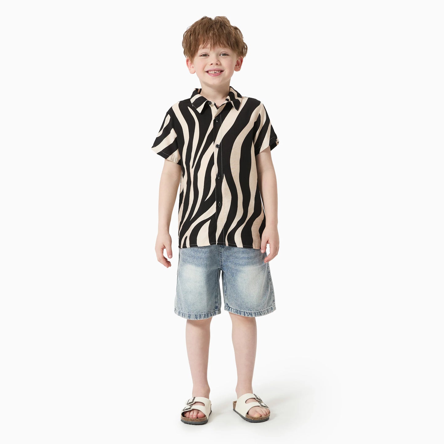 Striped Casual Boys' Short Sleeve Shirt