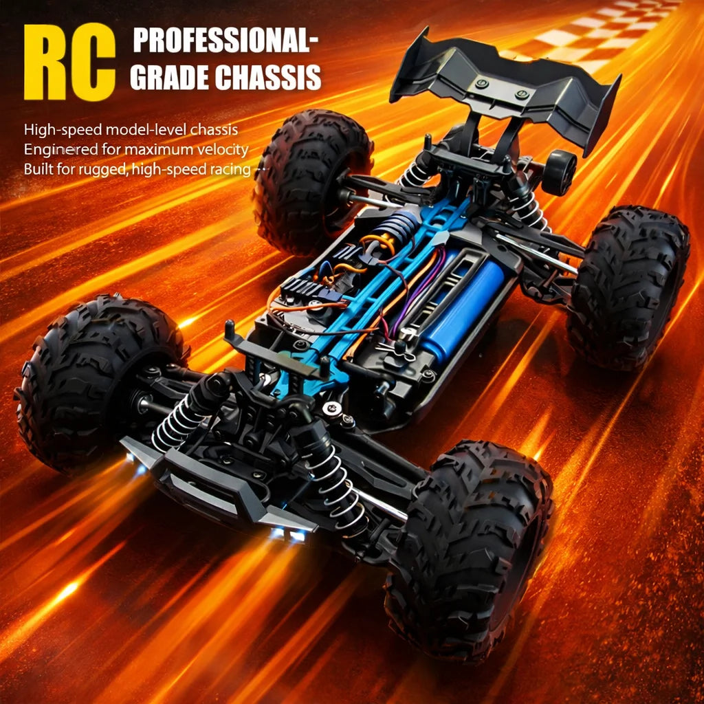 High-Speed RC Off-Road Vehicle with LED Lights Ready-to-Run Remote Control Car Fast Stylish Gift for Kids Halloween Christmas