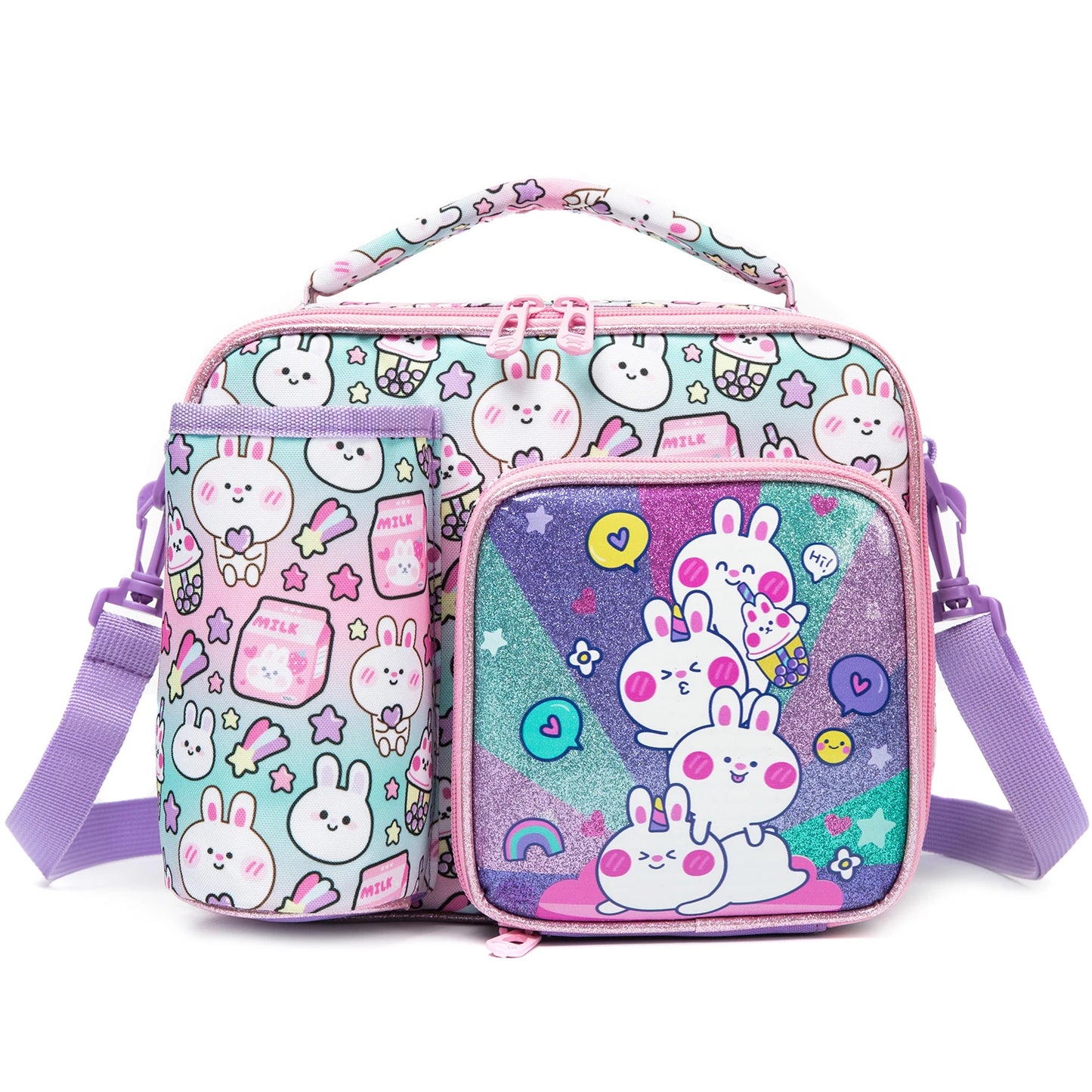 MYHSBYO Cute Animal Kids Lunch Box Meal Bag Washable Lunch Bag Reusable Leakproof Bag for School Nursery It's Beautiful for Girls