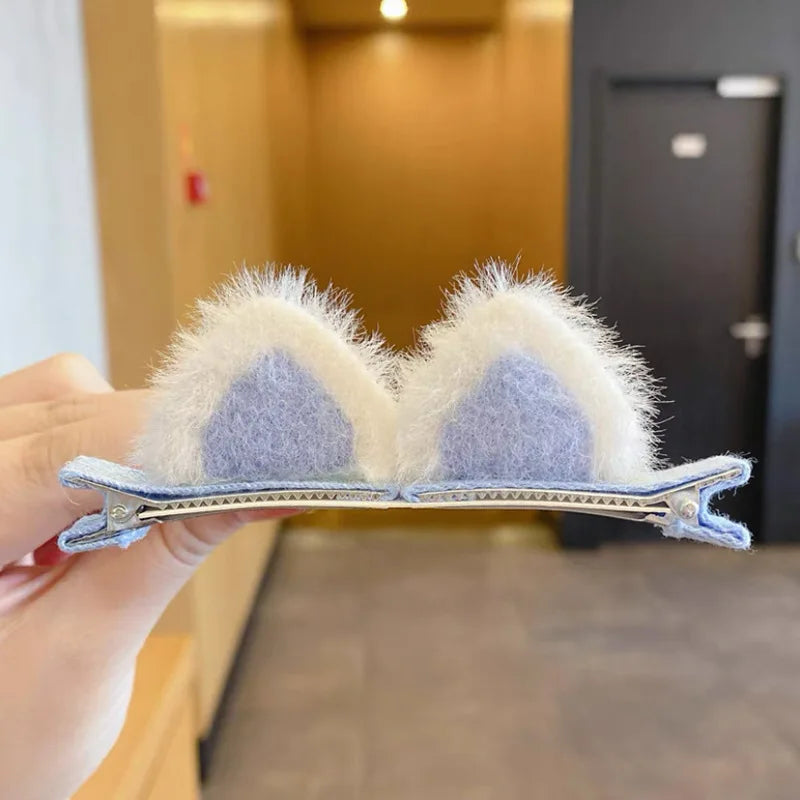 Cute Cartoon Plush Cat Ears Steamed Cat Ear Shaped Bread Stereo Hair Clips For Little Girls Korea Style Soft Comfortable Hair Accessories Perfect For Daily Wear Party And Photo Shoots