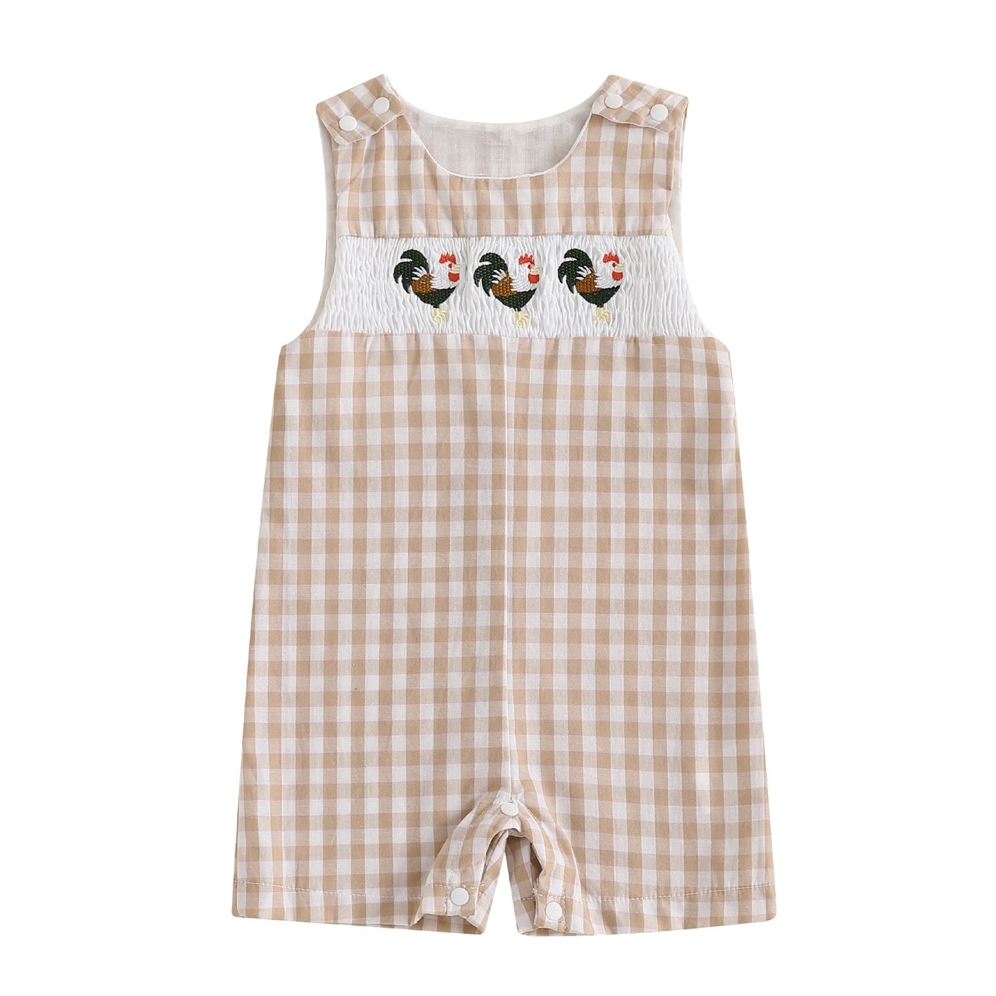 New Baby Boy Romper Cute Embroidered Sleeveless Buttons Short Jumpsuits 2026 Summer Toddler Overalls 0-18M