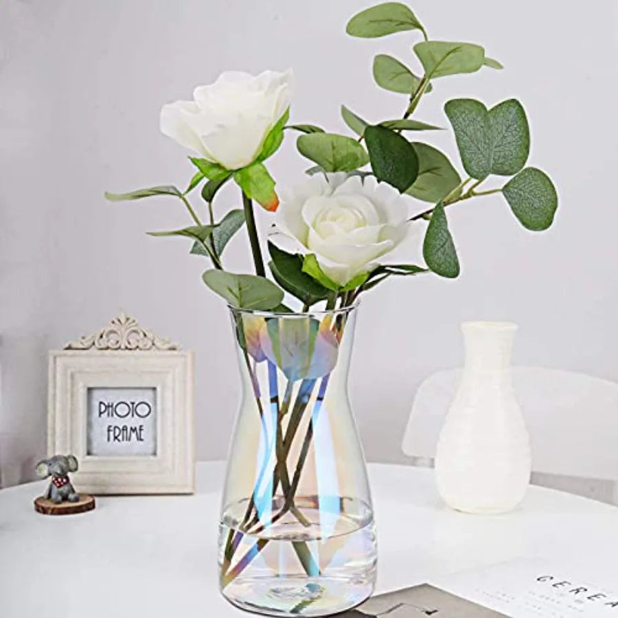 8 inch Glass Flower Vases for Centerpiece Table Home Indoor Desk Decor, Inch Modern Boho Style Vase for Wedding Housewarming Gi