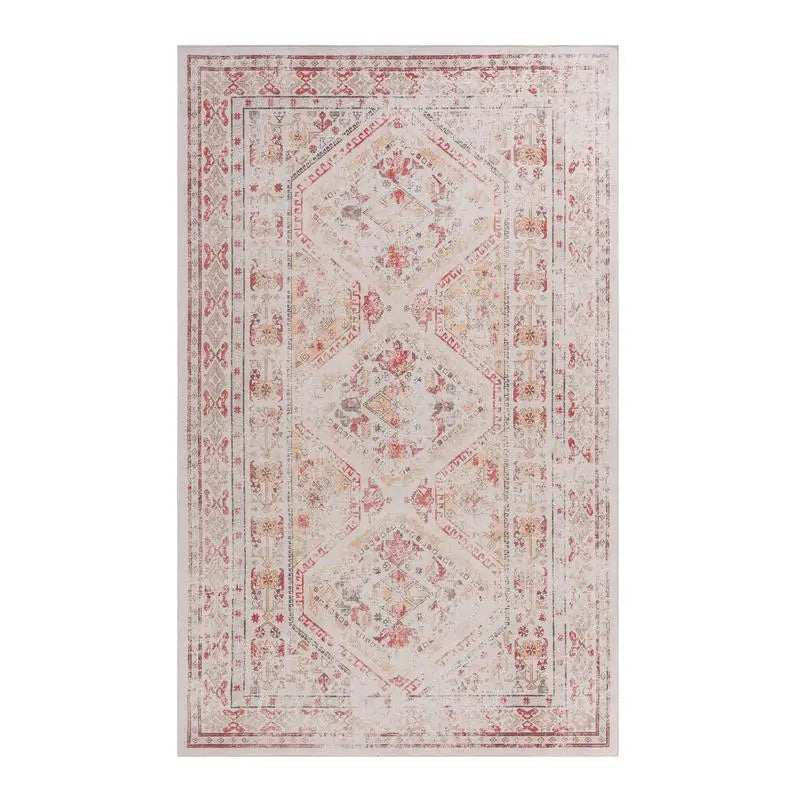 Washable Low-Pile Area Rug 3x5, Non-Slip, Non-Shedding, Foldable, Kid & Pet Friendly - Ideal for Living Room, Bedroom, Kitchen