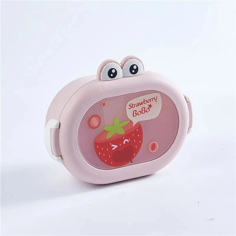 Cartoon Bento Lunch Box for Kids, Leakproof Lunch Fruit Container for Girls, Boys, Toddlers with 2-3 Compartments,Microwave Safe