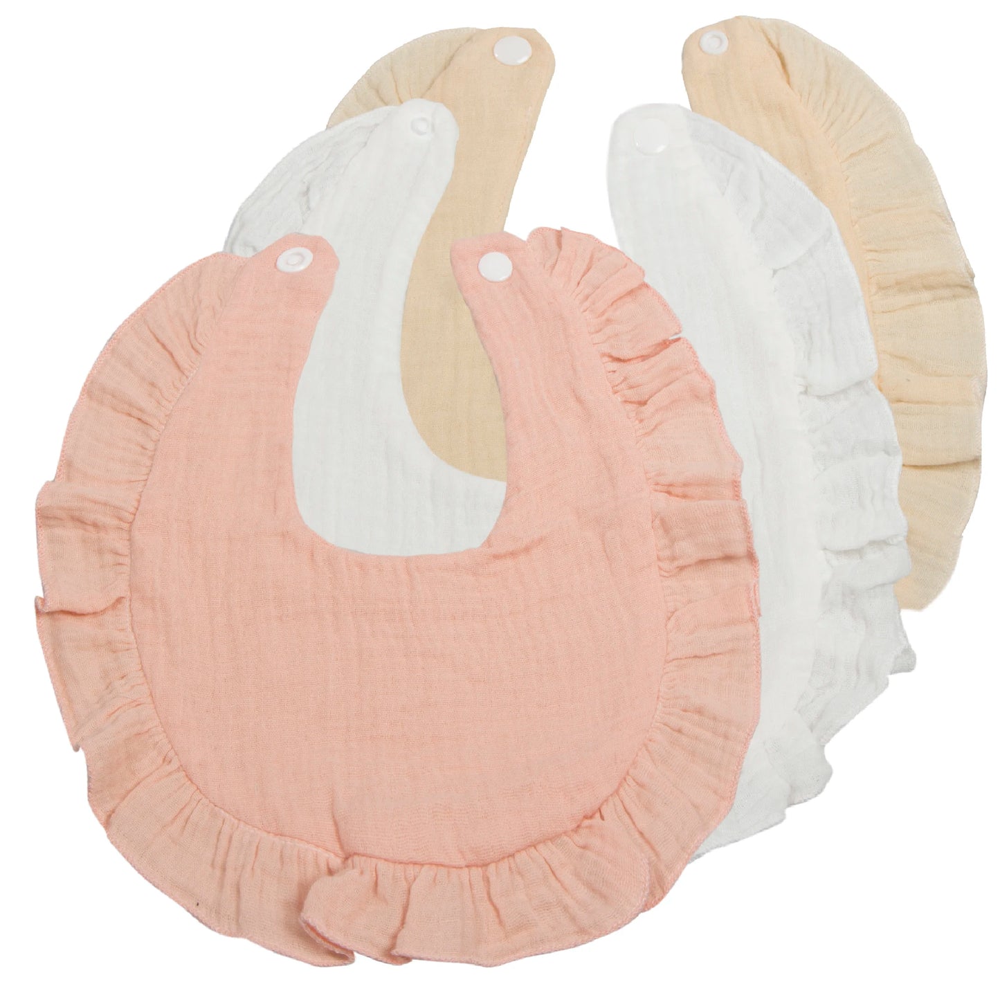 Soft & Absorbent 3-Pack Unisex Muslin Cotton Baby Bibs: Snap Closure, Perfect for Teething & Drooling