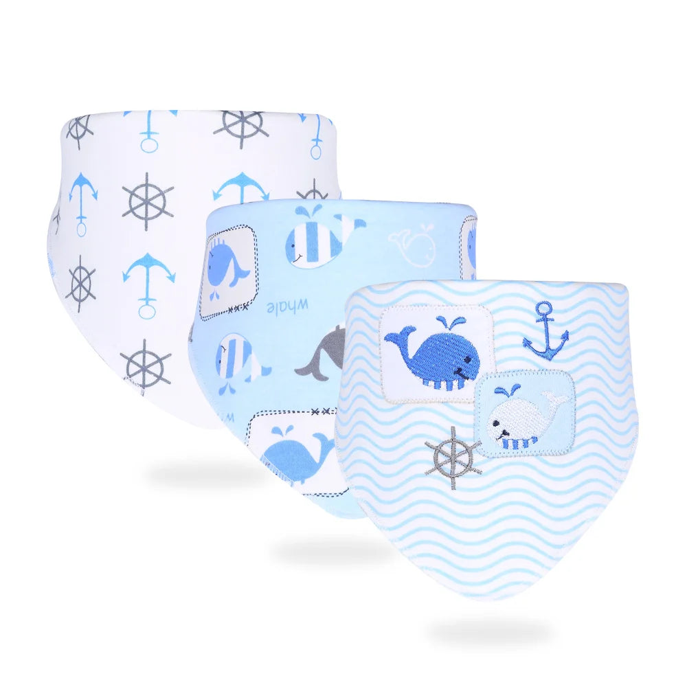 3pcs/set High Quality Baby Bibs Double Layers Cotton Infant Saliva Towel Toddler Boys Girls Cute Baby Bibs Bandanna Burp Cloth
