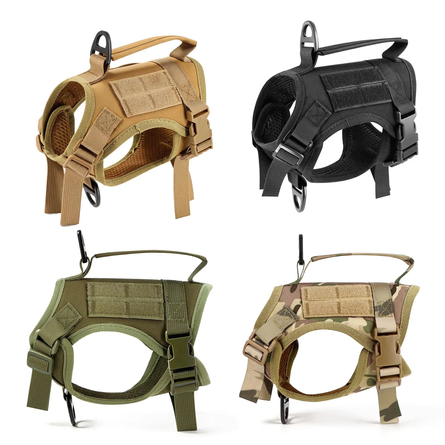 Tactical Cat Harness Vest and Leash Set Adjustable Escape Proof Soft Mesh with Handle Outdoor Walking Pet Training Supplies